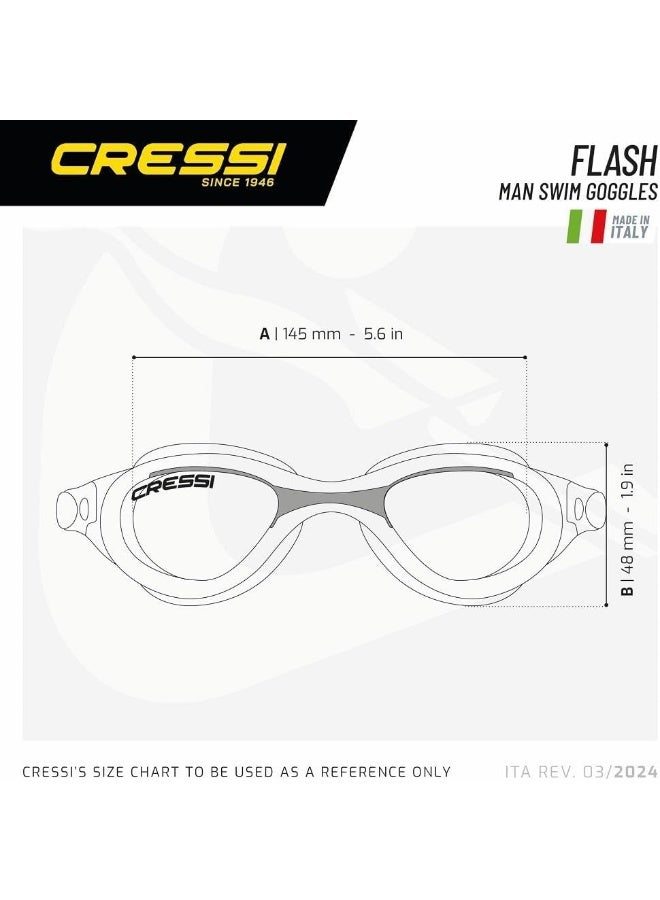 Cressi Flash - Adult Premium Swimming Goggles - 100% Anti UV - Image 2